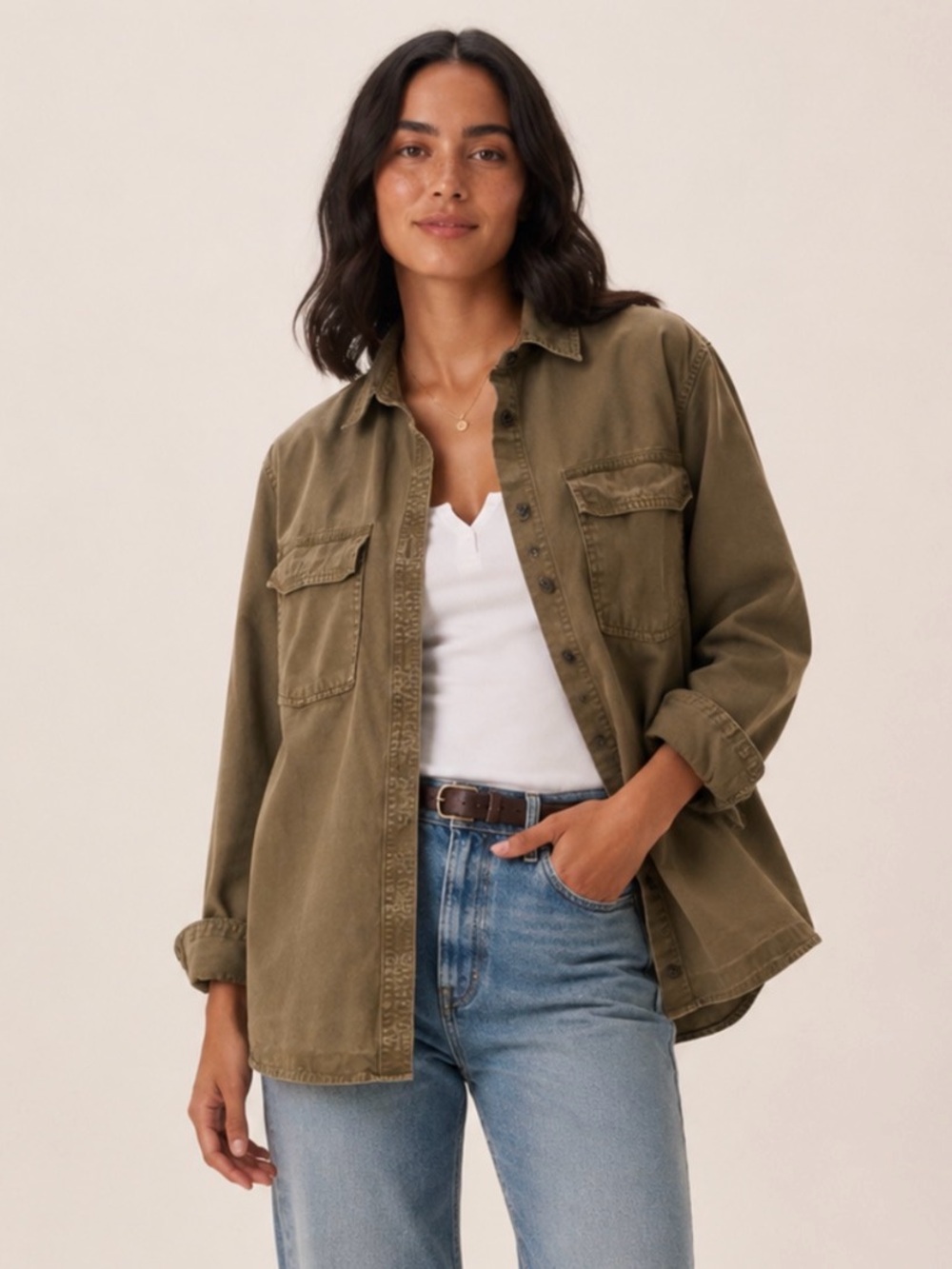 Banana Republic Olive Green Utility Jean Jacket